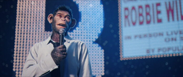 Jonno Davies as “Robbie Williams" in Better Man from Paramount Pictures.