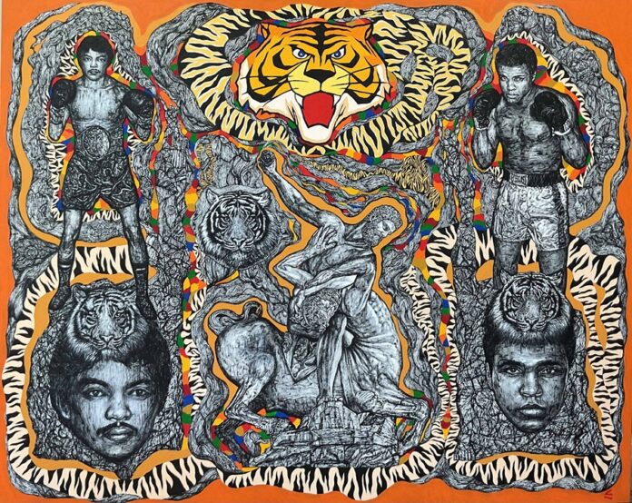 Wutigorn Kongka, 4 Kings, Acrylic on canvas, 160 x 200 cm